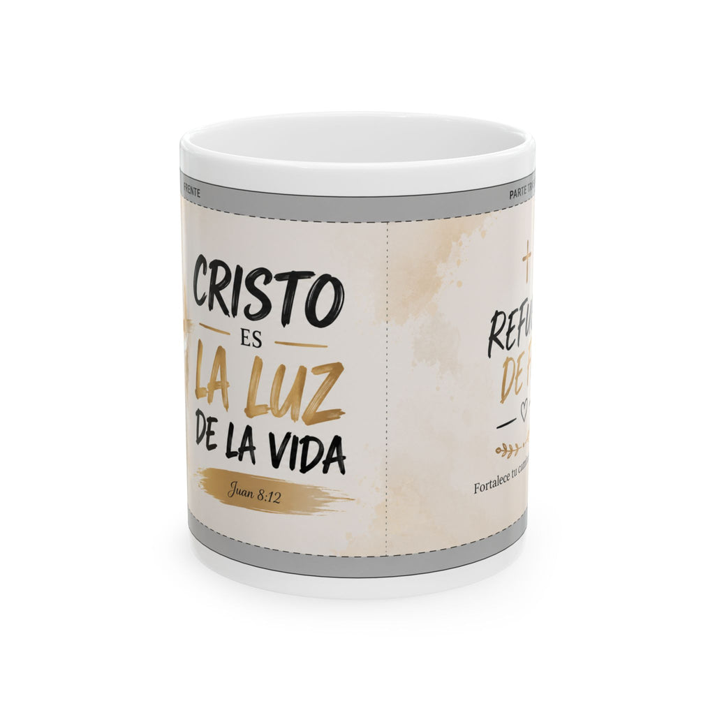 Taza Cristiana de Cerámica 11 oz – Cristo es la Luz de la Vida