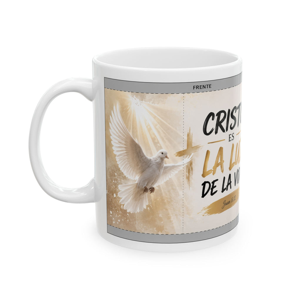 Taza Cristiana de Cerámica 11 oz – Cristo es la Luz de la Vida